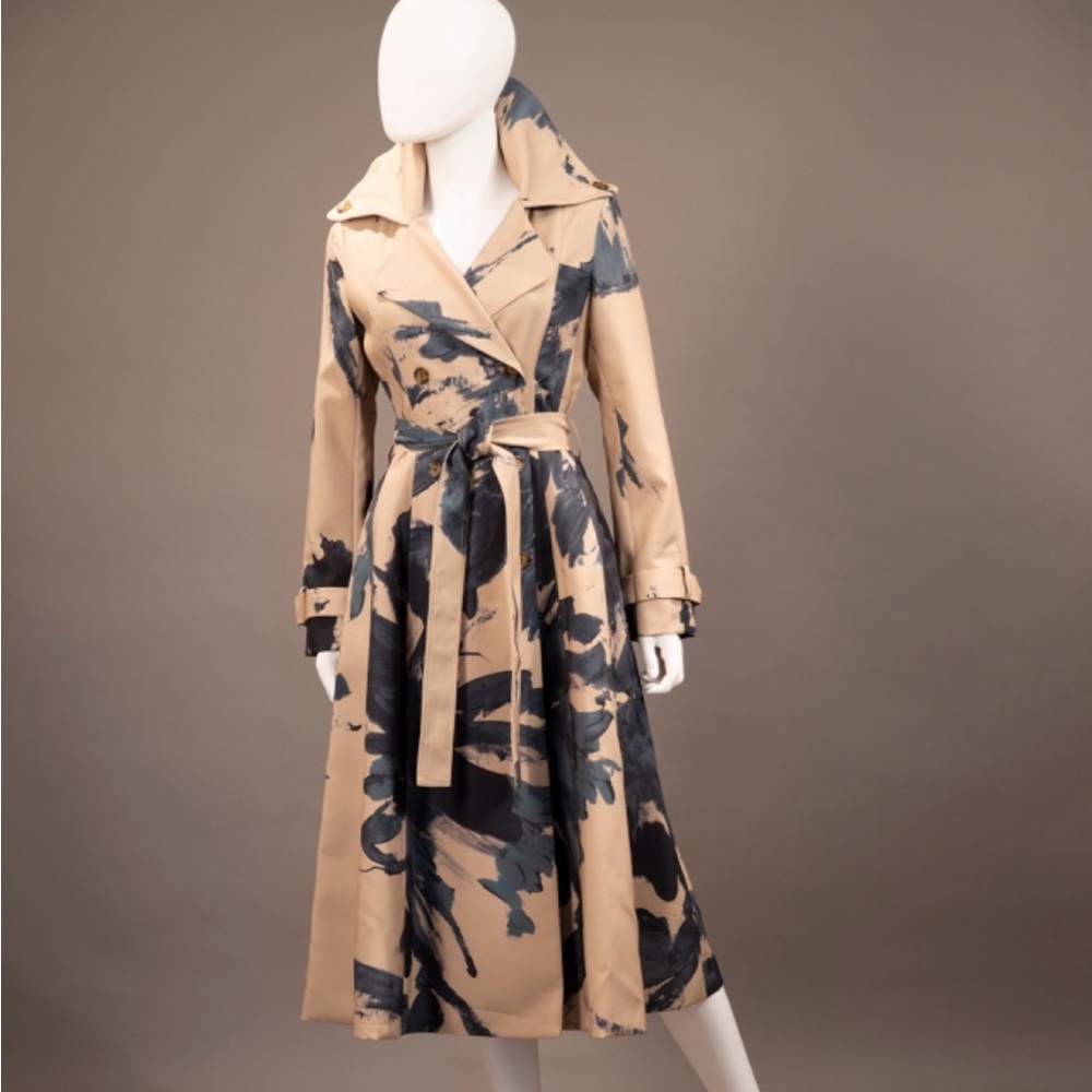 Samuel Dong water resistant trench coat with self belt